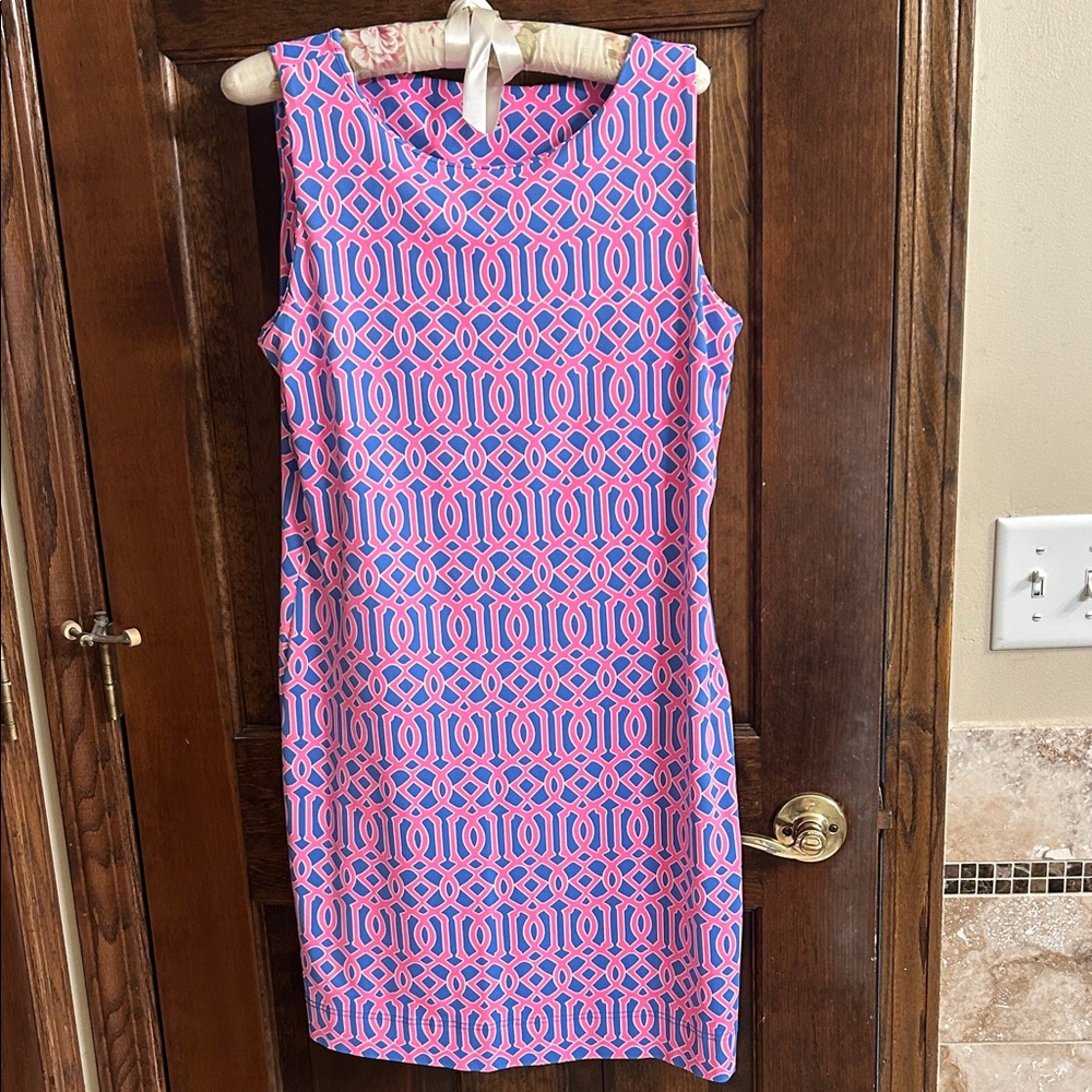 Lulu-B Pink and Blue Patterned Mini Dress